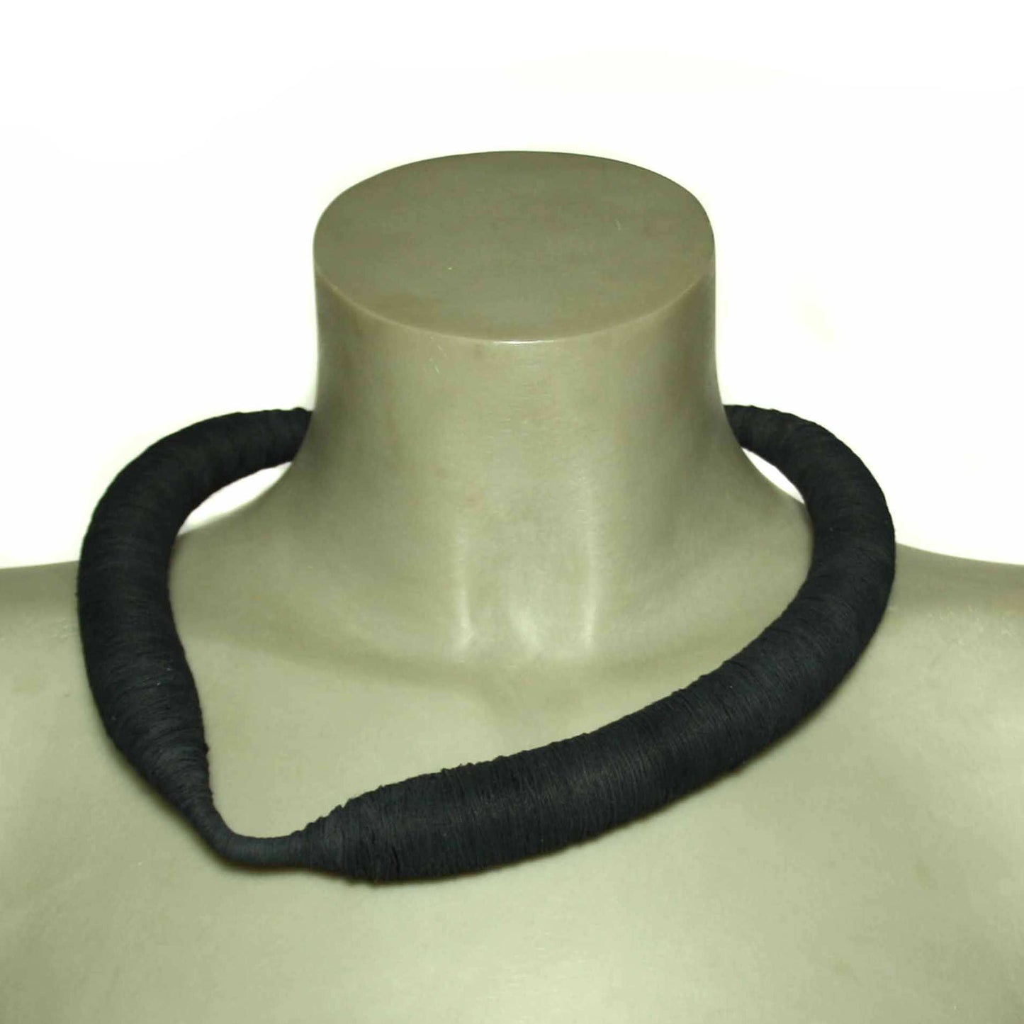 Textile Choker Yarn Resin 925 Silver Anthracite