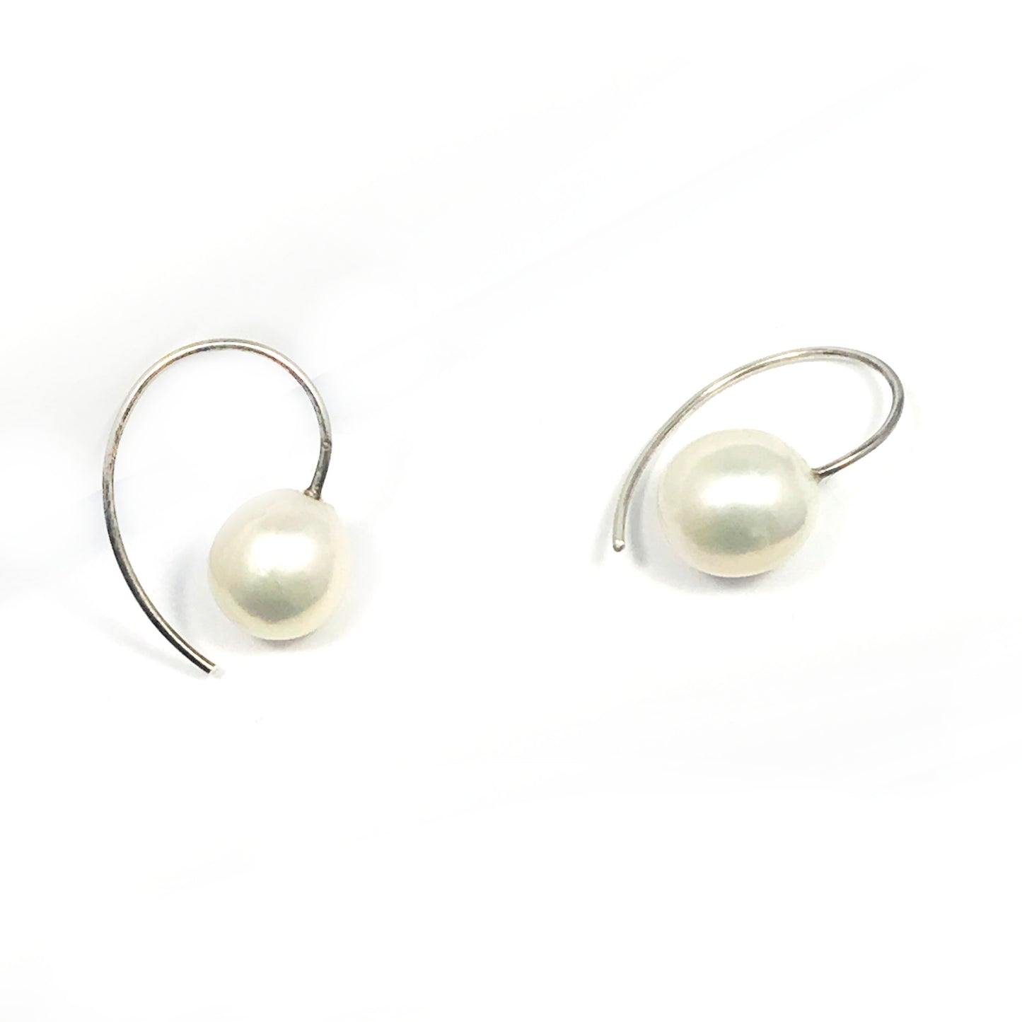 Exclusive earrings white freshwater pearl 925 silver