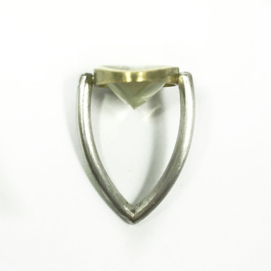 Ring 750 gold 925 silver with lemon quartz size. 54