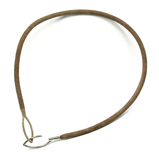 Textile choker yarn synthetic resin 925 silver sand colored