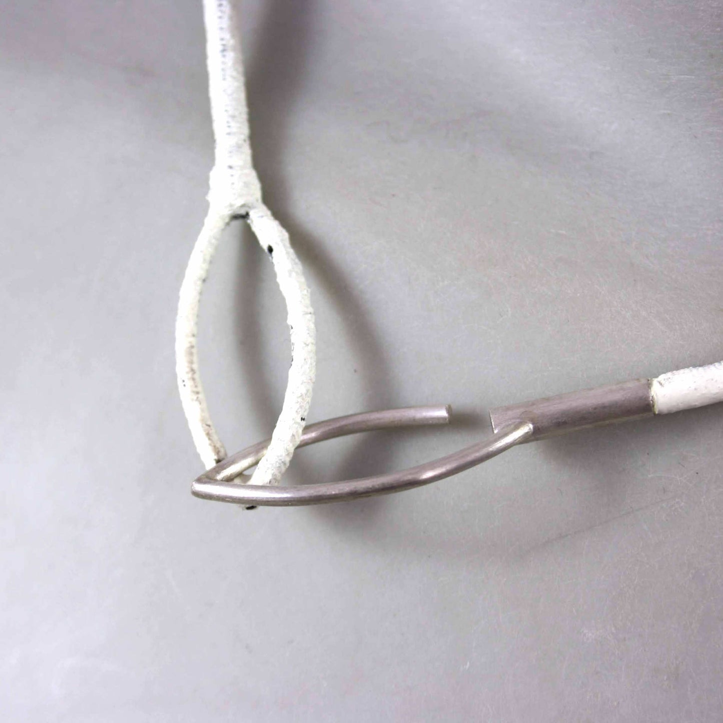 Textile Choker Yarn Resin 925 Silver Champagne