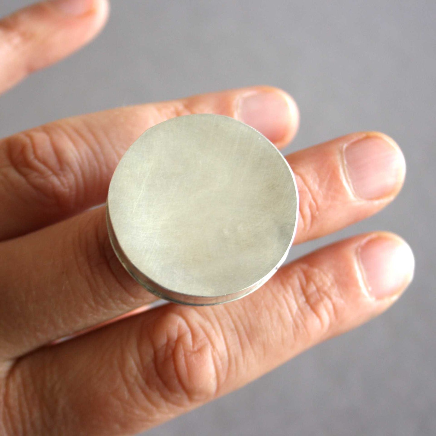 Ring 925 Sterling silver hollow mounted size 55