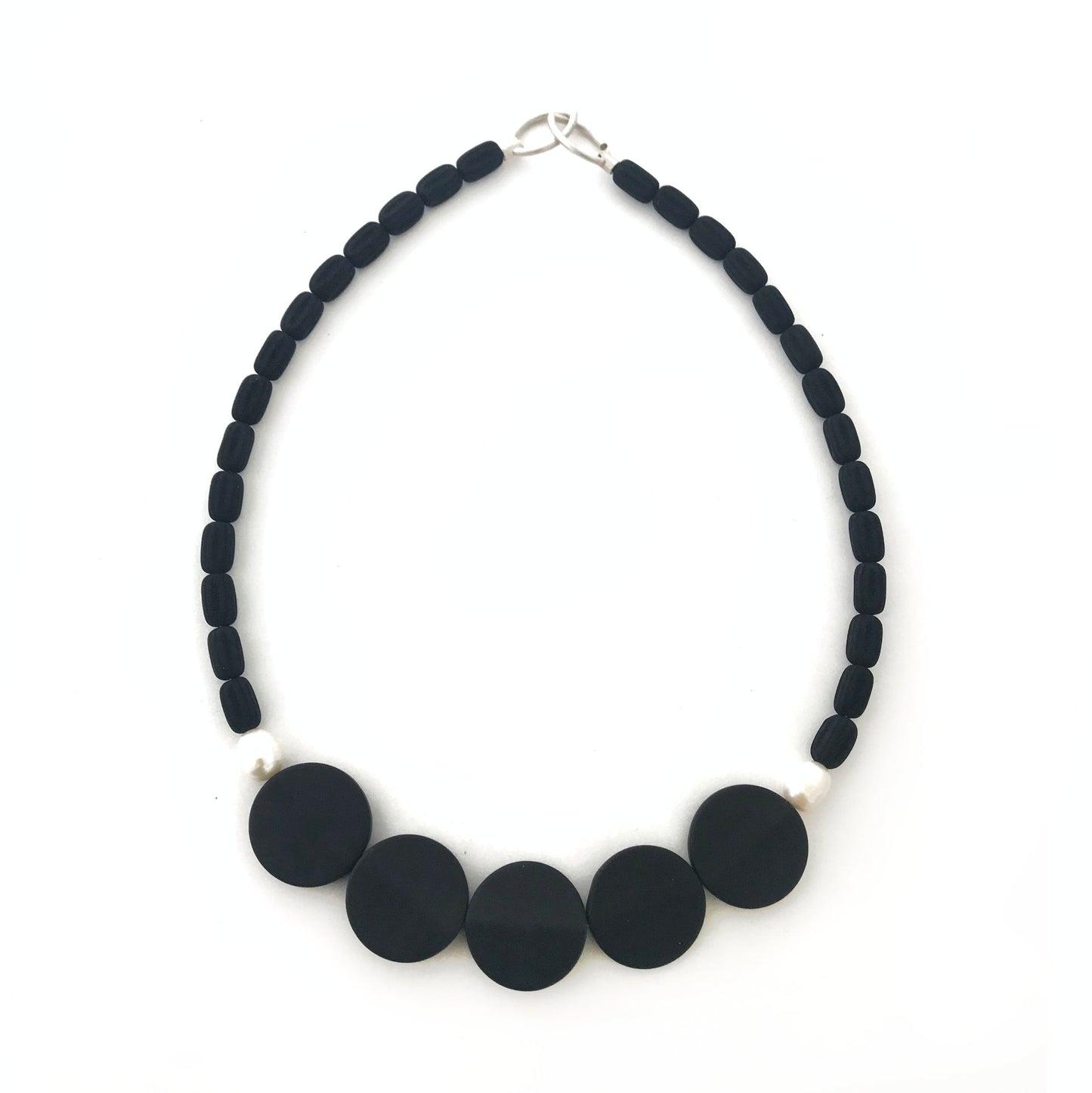 Necklace pebble lava beads 925 silver