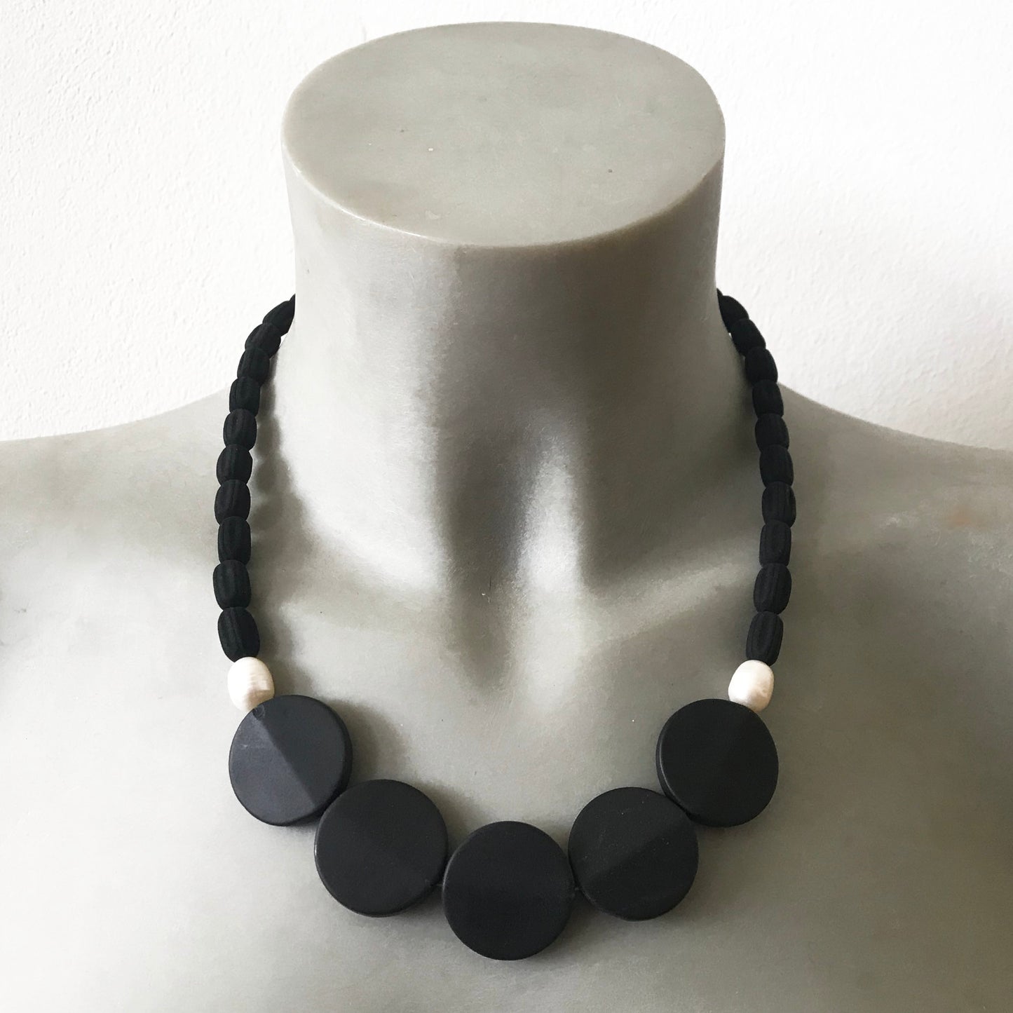 Necklace pebble lava beads 925 silver