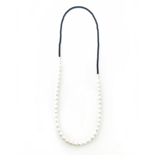 Long necklace aquamarine lava 925 silver