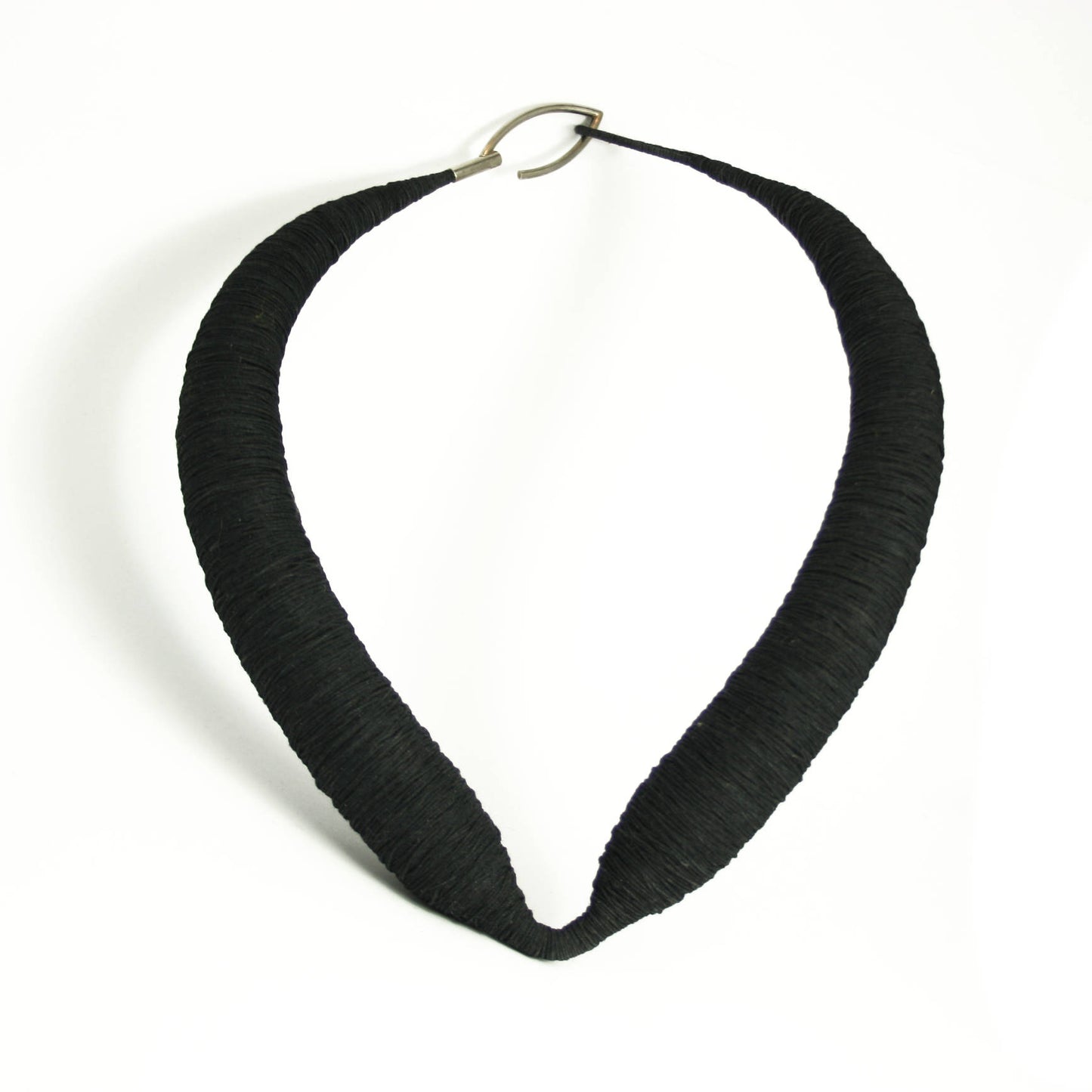 Textile Choker Yarn Resin 925 Silver Anthracite