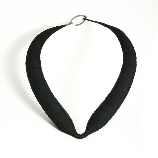 Textile Choker Yarn Resin 925 Silver Anthracite