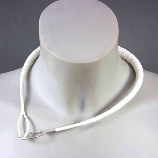 Textile Choker Yarn Resin 925 Silver Champagne