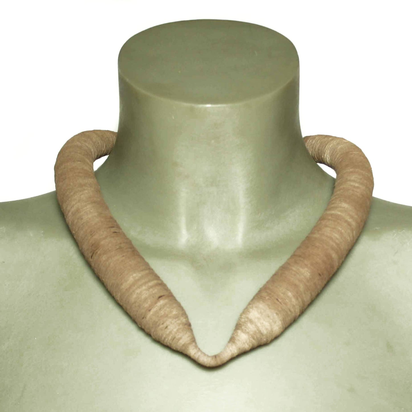 Textile choker yarn synthetic resin 925 silver sand colored