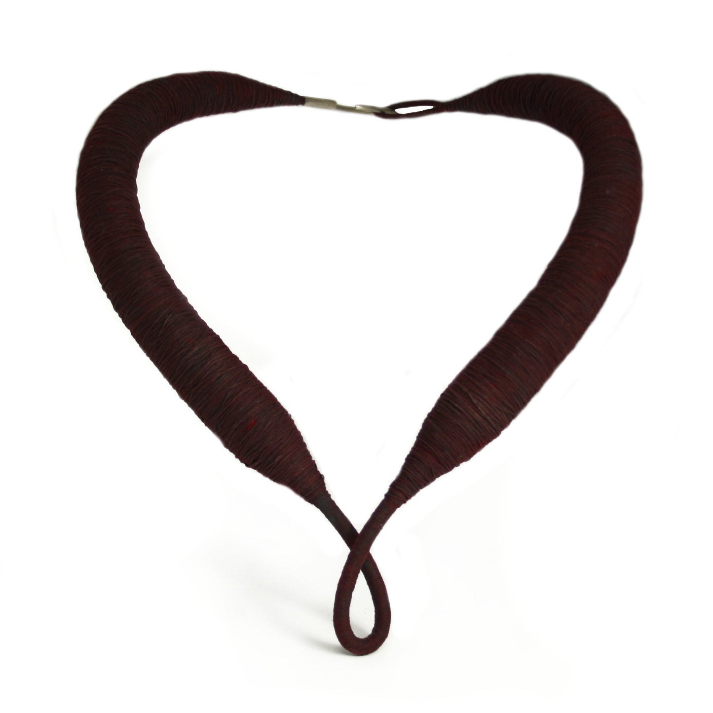 Textile Choker Yarn Resin 925 Silver Bordeaux