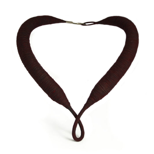 Textile Choker Yarn Resin 925 Silver Bordeaux