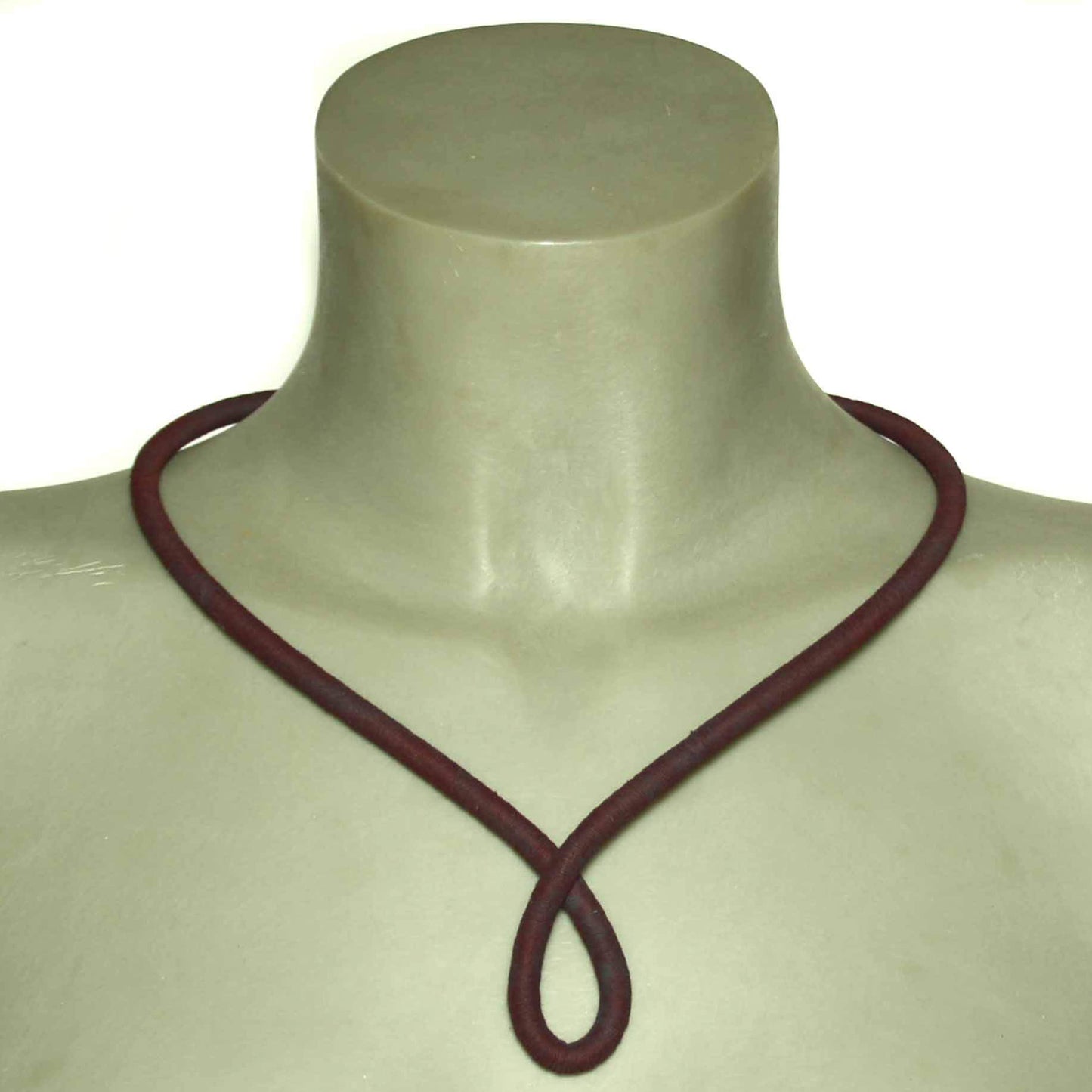Textile Choker Yarn Resin 925 Silver Bordeaux