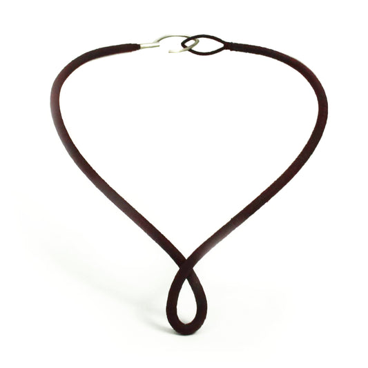 Textile Choker Yarn Resin 925 Silver Bordeaux
