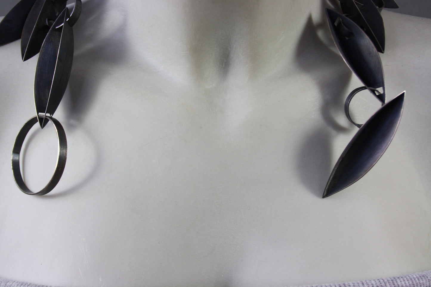 Necklace made of blackened 925 silver, unique piece