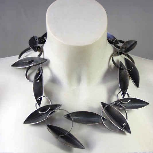 Necklace made of blackened 925 silver, unique piece