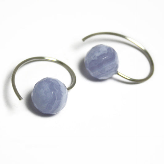 Ohrhänger Chalcedon 925er Silber facettiert