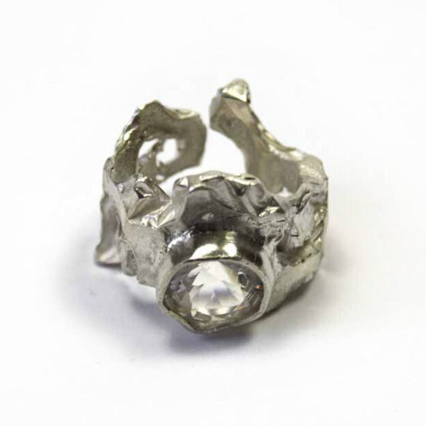 Ring 925er Silber mit Bergkristall Gr. 55