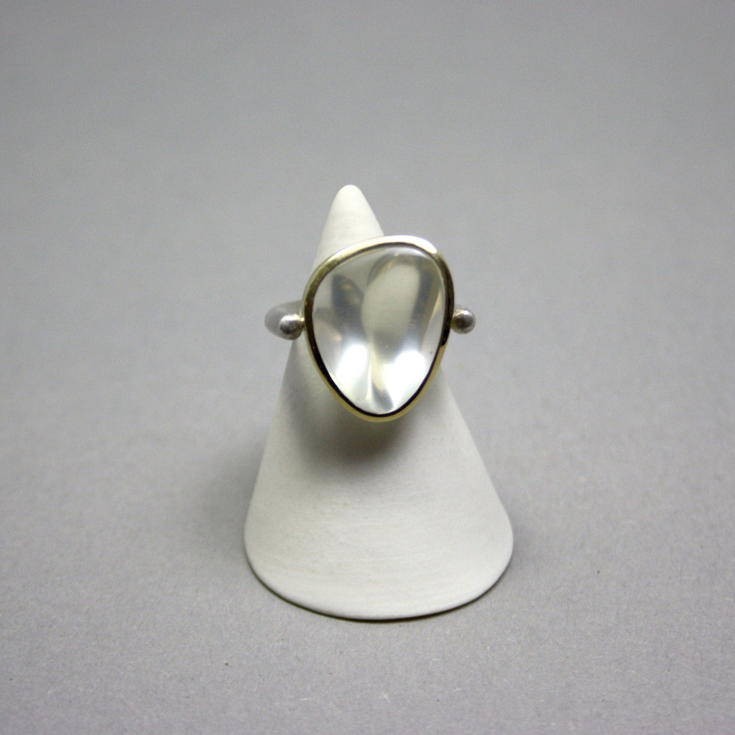 Ring 750 gold 925 silver with lemon quartz size. 54