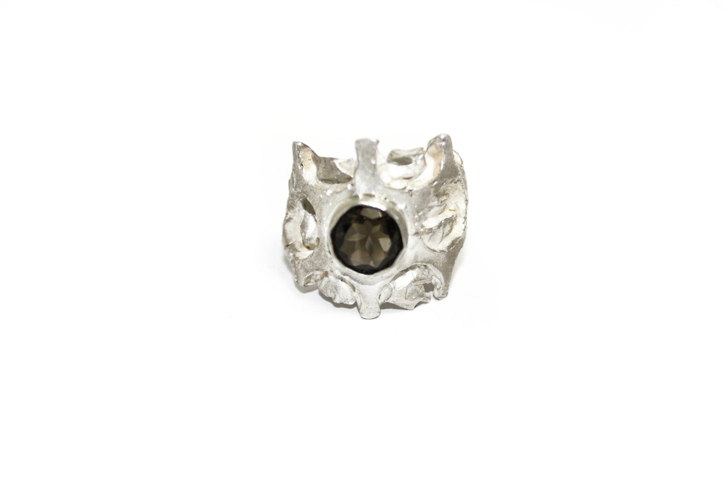 Ring 925 silver with smoky quartz size. 58