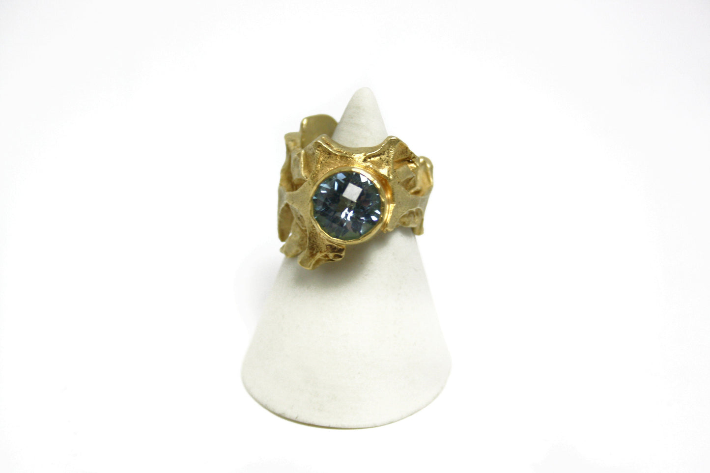 Ring 925 silver gold-plated with topaz size. 55
