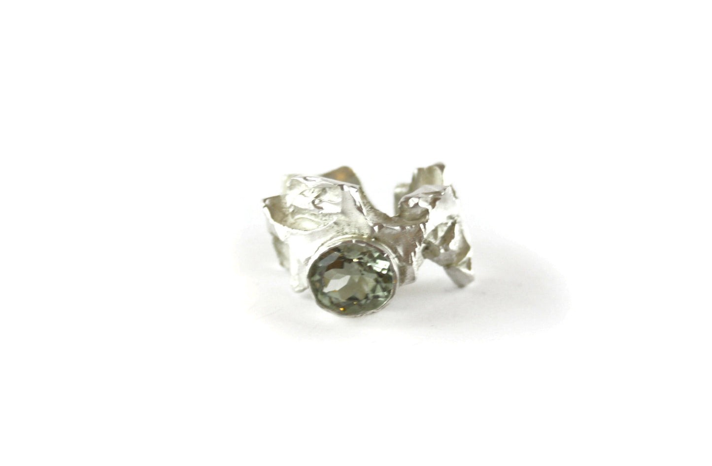 Ring 925 silver with prasiolite size. 58