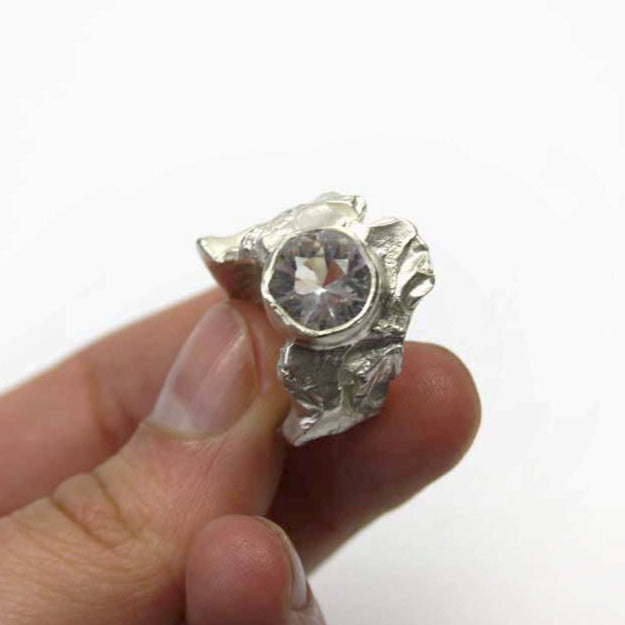 Ring 925er Silber mit Bergkristall Gr. 55