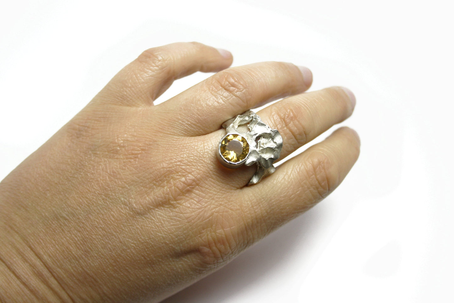 Ring 925 silver with citrine size. 58