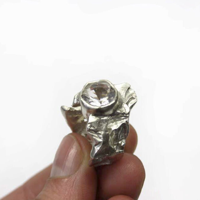 Ring 925er Silber mit Bergkristall Gr. 55