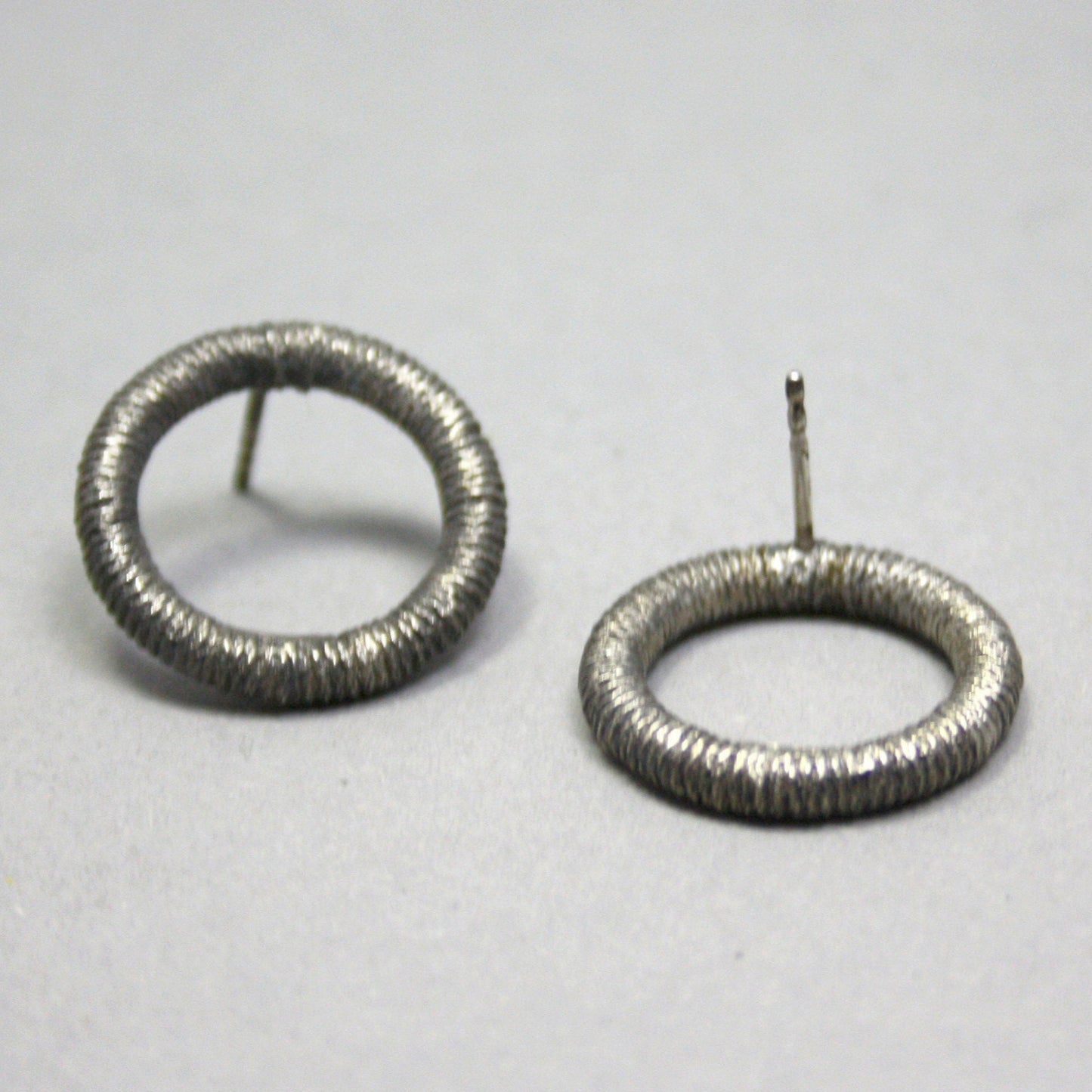 Kreis Ohrringe 925er Silber geschwärzt