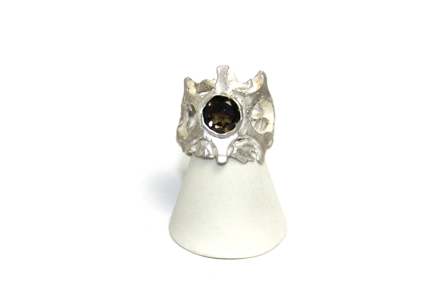 Ring 925 silver with smoky quartz size. 58