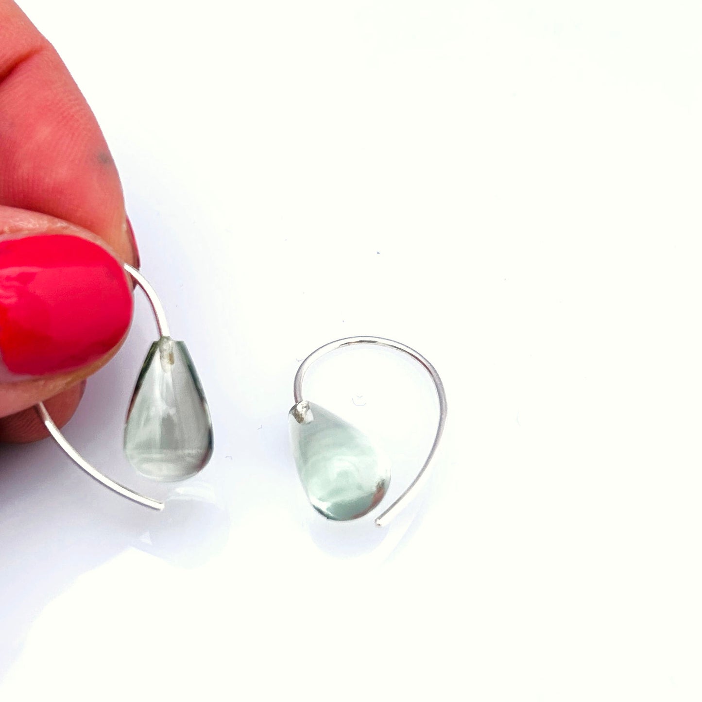 Ohrhänger Prasiolith 925er Silber