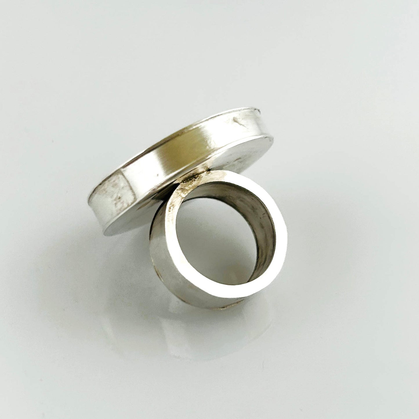 Ring 925 Sterling silver hollow mounted size 55