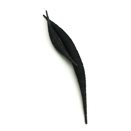 Textile Brooch Yarn Resin Stainless Steel Anthracite