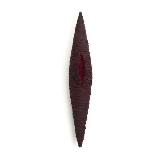 Textile Brooch Yarn Resin Stainless Steel Bordeaux